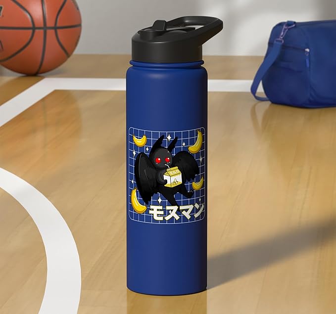 Kawaii Mothman Banana Milk Shake Carton Stainless Steel Insulated Water Bottle