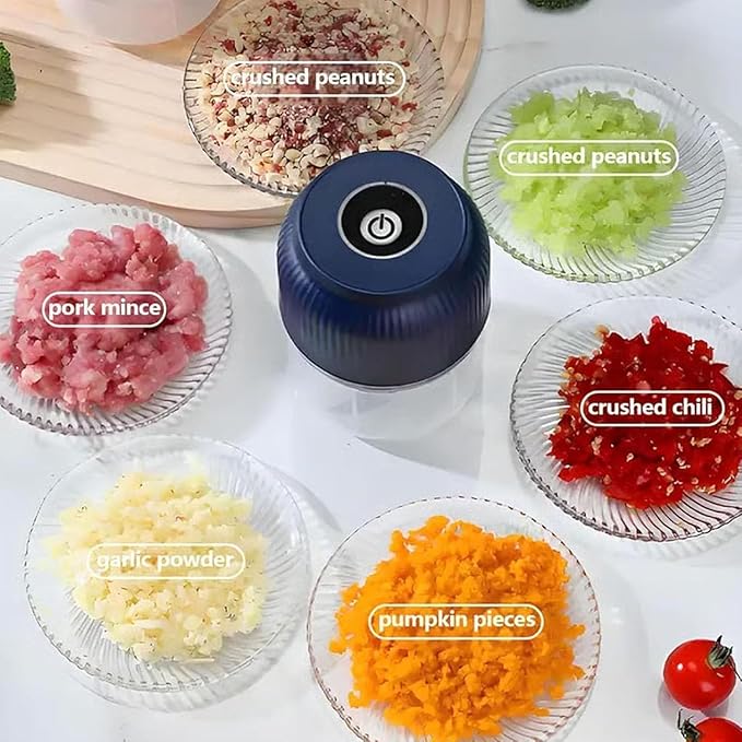2026 New Electric Garlic Chopper, Mini Portable Veggie Chopper, Small Cordless Garlic Choppers Mincer, USB Rechargeable, 350ML Electric Mini Veggie Cutter for Onion, Garlic, Chili, Ginger (White)