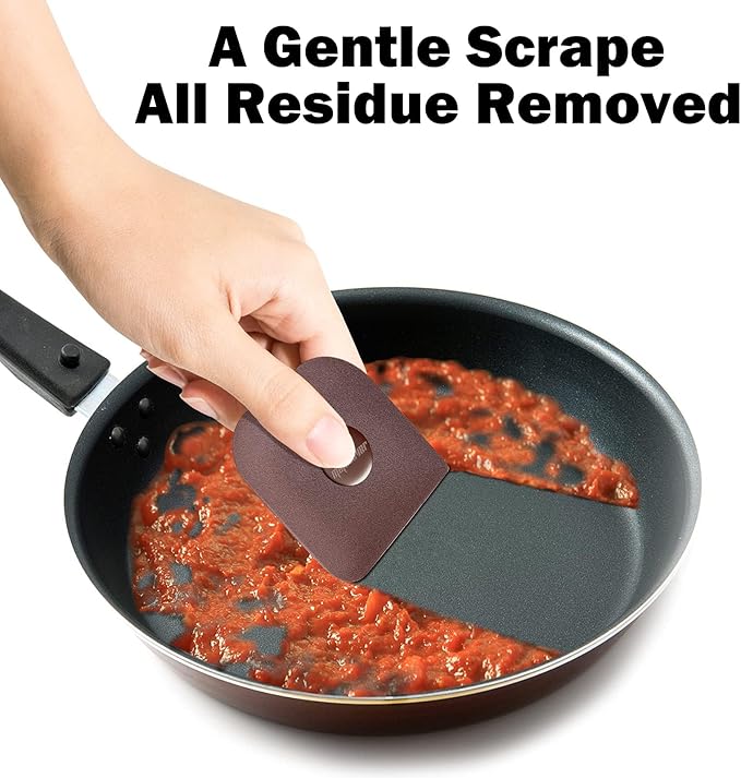 Pan Scraper, 10 Pcs Plastic, Non Scratch for Cast Iron, Pot and Pan Cleaning, Sturdy Scraper Kitchen Tool