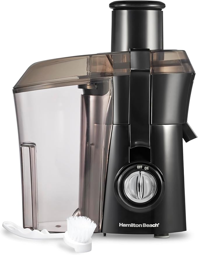 Hamilton Beach Juicer Machine, Big Mouth 3” Feed Chute for Whole Fruits and Vegetables, Easy to Clean, Centrifugal Extractor, Vegetable & Fruit Juicer, BPA Free, 800W Motor, Black