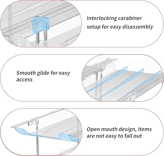 Attelite Can Organizer for Pantry, 3 Sets 4 Tiers Can Storage Organizer Pantry,Soda Can Organizer for Fridge 48 Cans Rack Automatic Rolling Stackable Canned Food Organizer,Clear