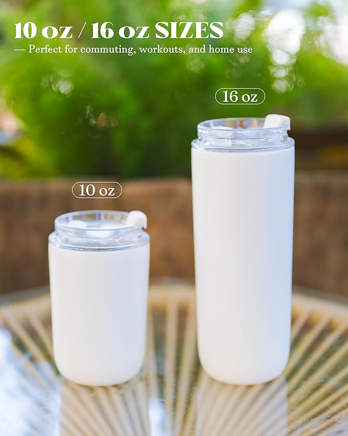 6 Pack 16 oz Sublimation Tumblers Blanks Bulk, Travel CoffeeTumblers with Straw and Lids, Reusable Cups with Lids for lced and Hot Drinks