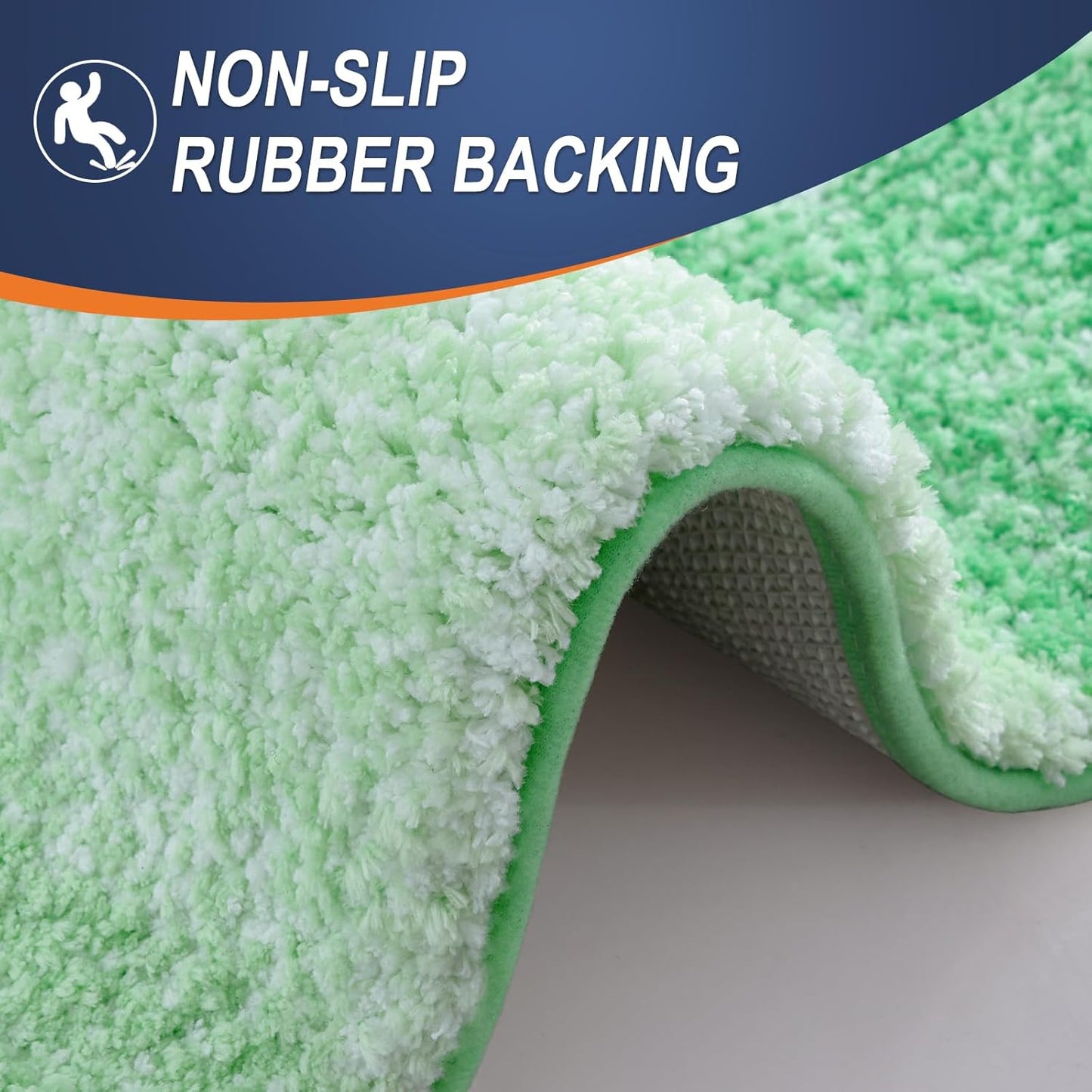 OLANLY Bathroom Runner Rugs 47x24, Extra Soft Absorbent Microfiber Bath Rugs, Rubber Backing, Quick Dry, Machine Washable Bath Mats for Bathroom Floor, Tub and Shower, Home Decor Accessories, Green