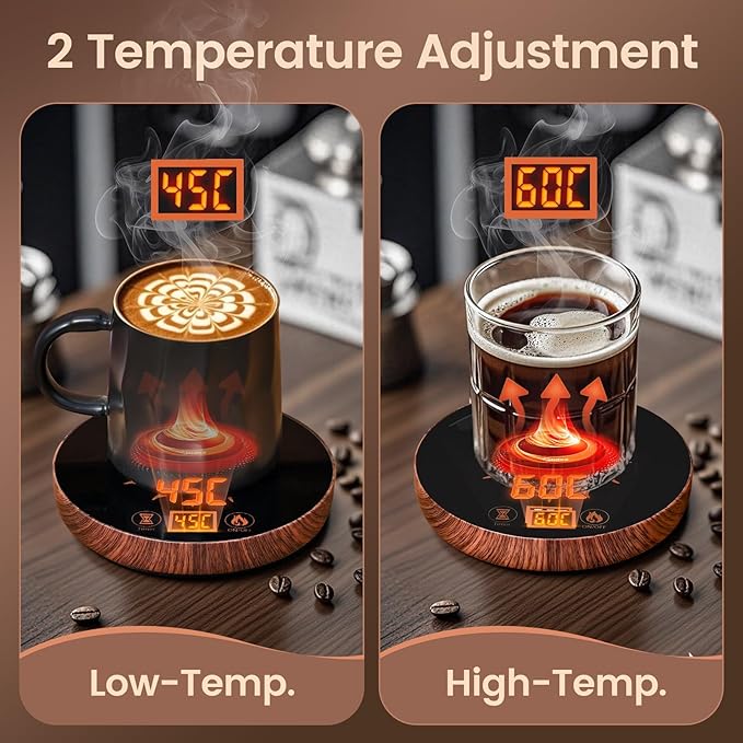Coffee Mug Warmer for Desk with Auto Shut Off, Coffee Mug Warmer for Desk with 12 Hours Timer& 2 Temperatures (Valentines Day Gifts)