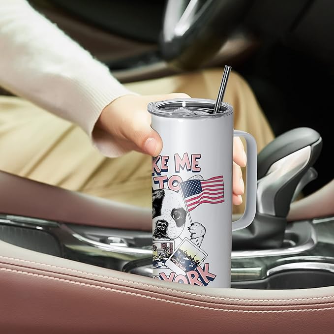 AGH 20OZ Sublimation Straight Skinny Tumbler with Handle, 30Pack Stainless Steel Tumblers with Lids and Straws,Blank Coffee Mug with Handle, Blank Insulated Travel Mugs for Coffee,Juice