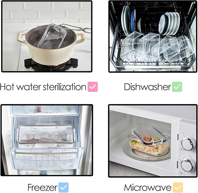 Airtight Food Storage Container With Lid (91.3oz) BPA-Free | Meal Prep | Microwave, Freezer and Dishwasher Safe | Leak-Proof | Kitchen Fridge Organizer Boxes | Fresher Food