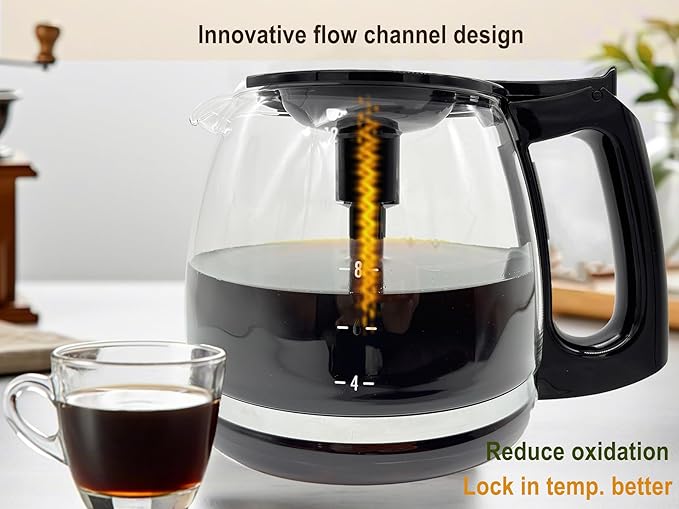 12-Cup Replacement Coffee Carafe Compatible with Hamilton Beach Coffee maker Pot & All Flex Brew Coffee Maker, Not Compatible Procter Silex series