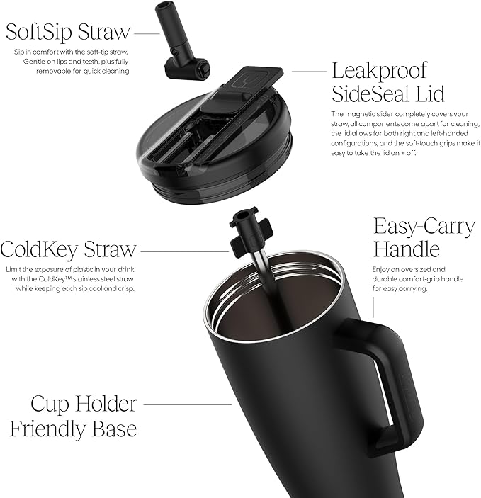 BrüMate Era Flip 30oz Tumbler with 100% Leakproof Covered Straw Lid | Hygienic Covered Straw | Insulated Stainless Steel Water Bottle with Handle | Cup Holder Friendly | BPA-Free (Onyx Leopard)