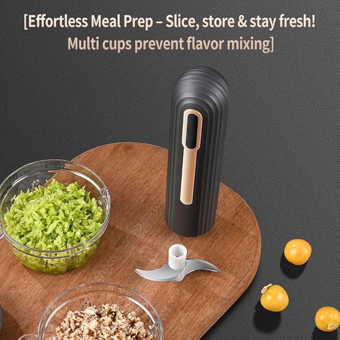 Electric Mini Food Processor, 4-Cup Portable USB Small Food Processor, Garlic Mincer, for Dicing, Mincing, and Puree, Black
