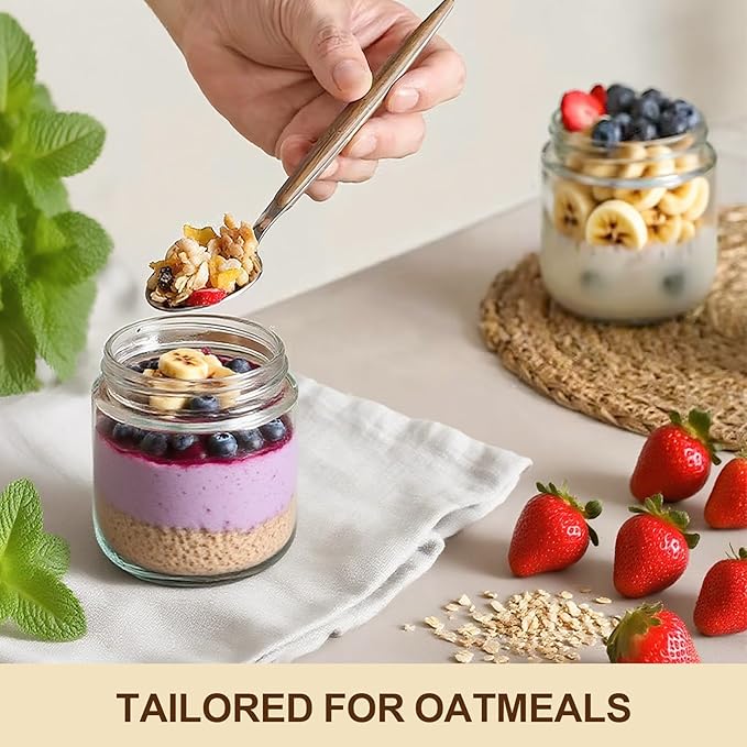 2 Pack 16oz Glass Jars with Bamboo Lids, Overnight Oats Containers with Airtight Lids, Storage Containers Wide Mouth Mason jars for Salad,Yogurt, Sugar, Snacks, Spices