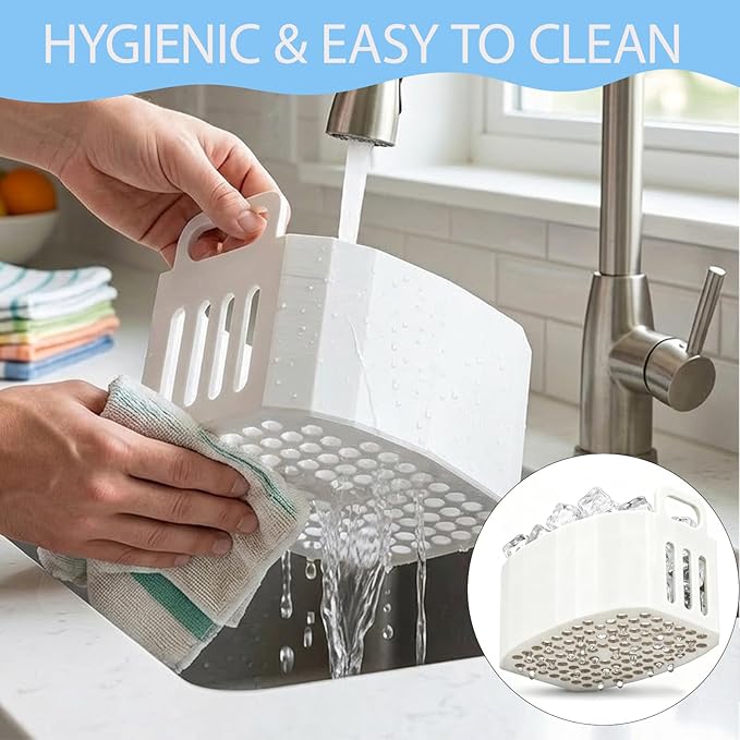 Replacement Ice Basket Compatible with Magic Chef & for Frigidaire Countertop Ice Makers - Durable Storage Bucket, Direct Fit Spare Part, No Assembly Required (White)