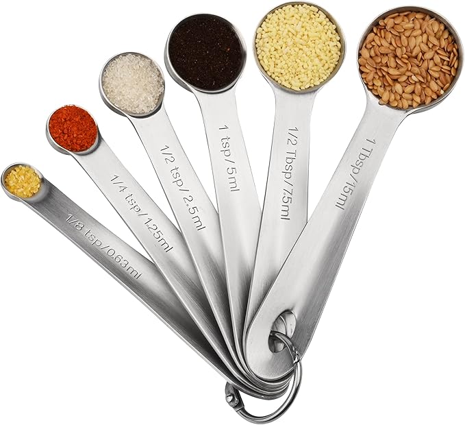 Smithcraft Measuring Cups and Spoons Set, 18/8 Stainless Steel Measuring Cups and Spoons, Metric & US Metal 7 Kitchen Measure Cups & 6 Measuring Spoons, Baking Measuring Tools Set 13