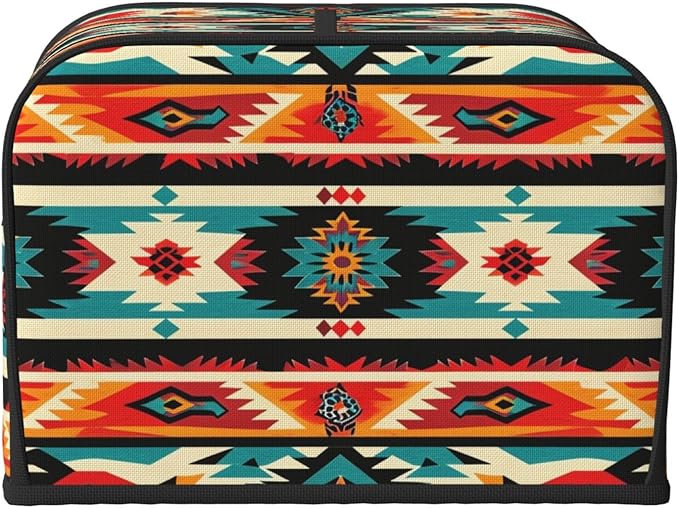 Traditional Mexican Covers for 4 Slice Toasters,Cute Country Bread Machine Cover with Handle,Washable Stain Resistant Kitchen Small Appliance Cover Dining Decor