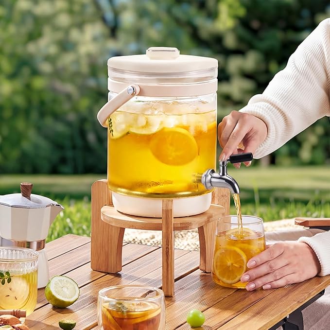 3L Electric Kettle & Beverage Dispenser with Infuser, Spigot - All-in-One Health Pot for Iced Tea/Coffee, Temperature Control, Glass Pitcher - Home & Office Use