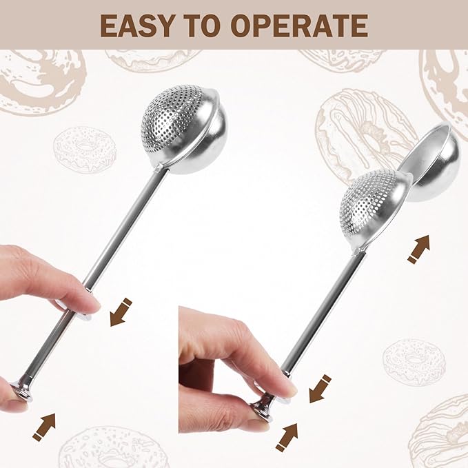 Stainless Steel Tea Strainer,Tea ball Strainers for Loose Tea,Loose Leaf Tea Steeper Fine Mesh Strainer Reusable，Tea Infuser One-Hand Operated Spring-Loaded