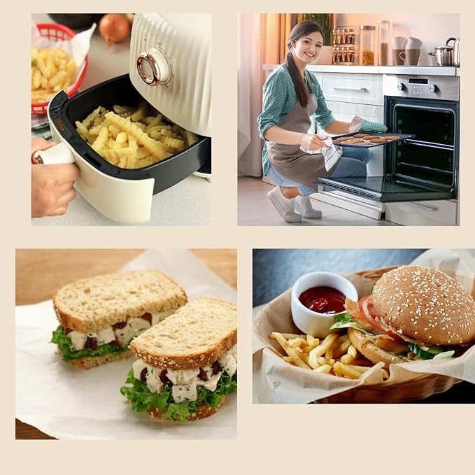 8x8 Inch Natural Parchment Paper Squares 200 Sheets | Made is USA | Worthy Liners Non-Stick Precut Baking Parchment, Perfect for baking and cooking