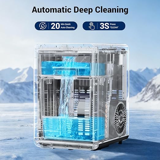 Nugget Ice Maker, 44lbs/24h Ice Makers Countertop, Soft Ice Ready in 5-10Mins Pebble Ice Maker, Self-Cleaning Pellet Ice Maker for Home, Kitchen, Office, Party