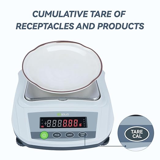 U.S. Solid Analytical Balance, 3000g/6.6lb x 0.01g Digital Precision Scale, Piece Counting, g/ct/oz/lb, 6.2" x 5" Rectangular Pan, 100-240V AC & 4xDC 1.5V Battery, Kitchen, Jewelry, Scientific Use