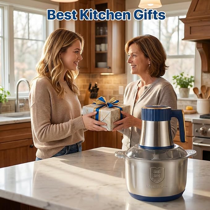 20 Cups Large Capacity Food Processor,5 Speed Electric Meat Grinder Vegetable Chopper,500W Powerful Motor 6 Bi-Level Blade Meat mincer for Vegetable, Nuts, Onion, Garlic with 304 Stainless Steel Bowl