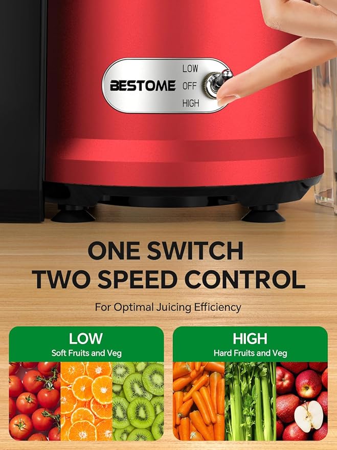 Juicer Machine, 1200W Juicer with 3" Feed Chute for Whole Fruits and Veg, Dual Speeds Centrifugal Juice Extractor, High Juice Yield, Full Copper Motor, Easy to Clean, BPA Free