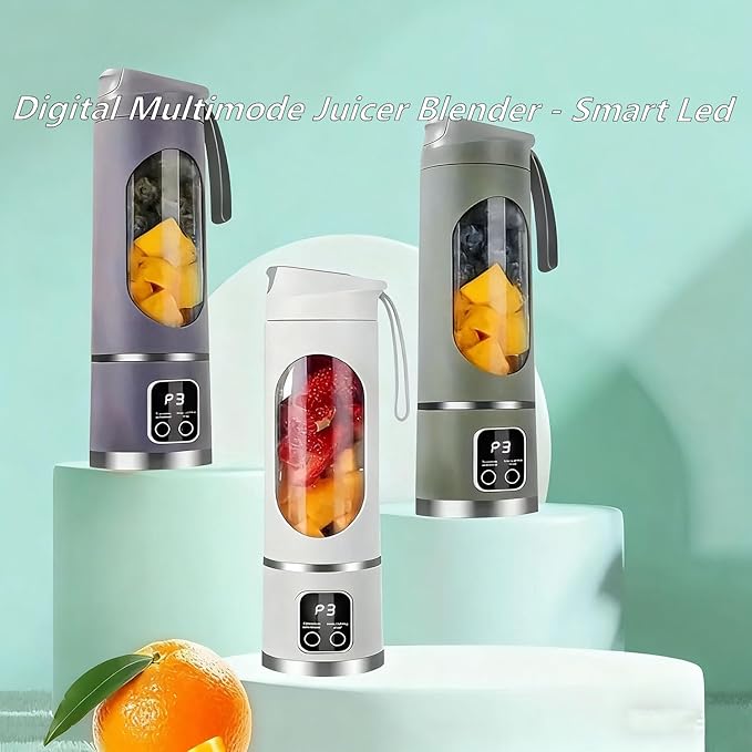 Digital Multimode Juicer Blender - Smart Led Display, Portable Usb Personal Electric Blender, Juicer Shakes And Smoothies Blender For Smoothies Liquid Diet, Shakes, Leak Proof Design (2PC-D)