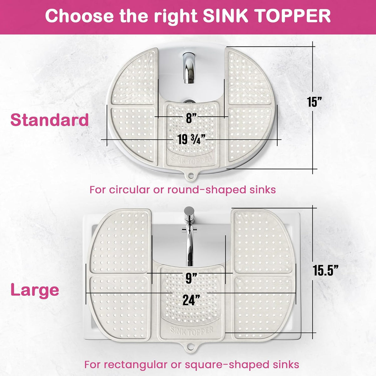 Sink Topper Bathroom Counter Cover & Storage Saver, Foldable Silicone Mat for Hot Tools, Hair Styling & Makeup, Beauty Brush Cleaning Mat, RV Camper Sink Cover & for Small Spaces (Standard Green)