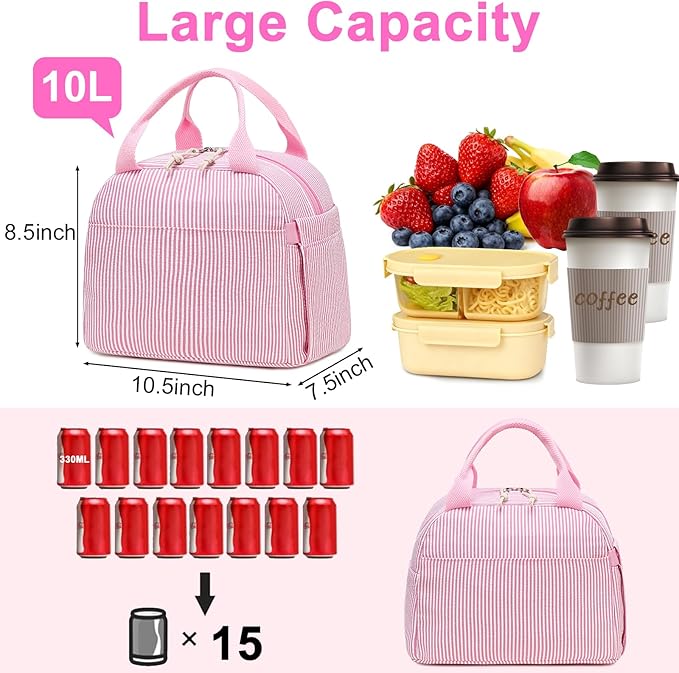 Bluboon Lunch Box for Women Cute Lunch Bag Reusable Insulated Lunch Bags Large Capacity Lunchbox Cooler for Work Picnic or Travel