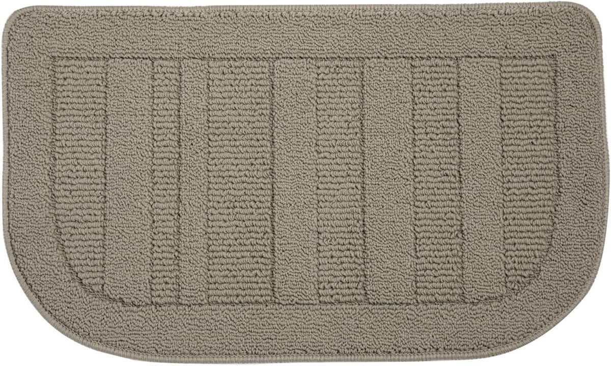BEQHAUSE 30x18 Inch Kitchen Rug Mat Durable Kitchen Rugs Non-Slip Washable Absorbent Kitchen Mats for Floor Dirt-Resistant Semicircular Kitchen Mat (Taupe)