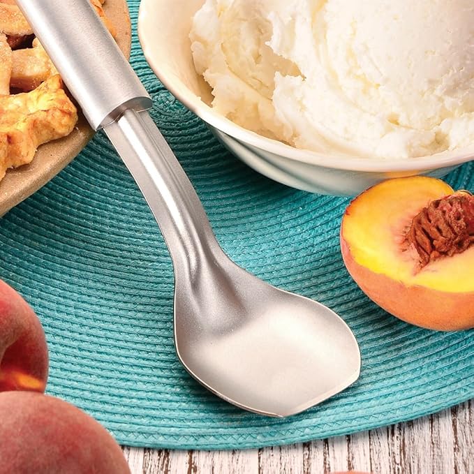 Rada Cutlery Ice Cream Scoop (R137), 2.38" x 2.38" Stainless Steel Bowl, Silver Handle