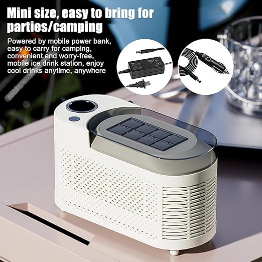 Mini Ice Maker Machine Counter Top for Home, Portable Clear Cube with 8pcs in 10 Mins, Easy to Clean, Low Noise & Energy Saving(White)