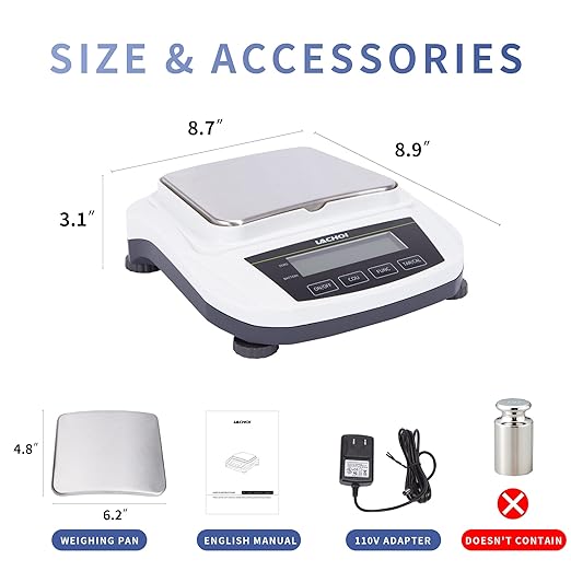 Lab Scale 600gx0.01g High Precision Scale 0.01g Accuracy Laboratory Digital Analytical Balance Jewelry Gram Pharmacy LCD Display(No Test Weight)