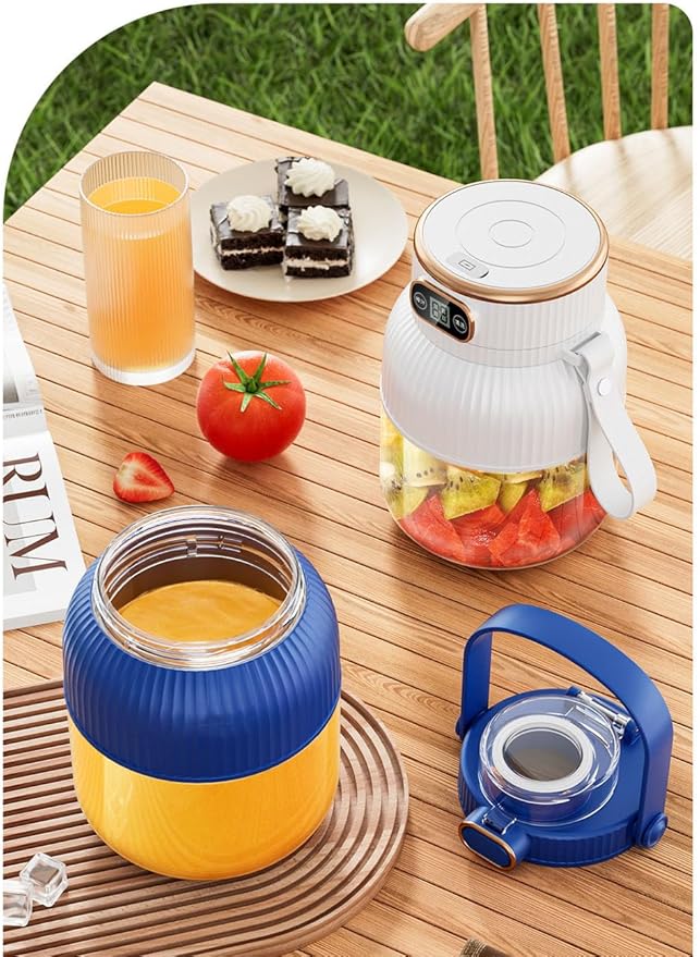 Portable Blender,Portable Blender for Shakes and Smoothies, Personal Size High Speed Blender,21oz USB C Rechargeable Blender for Travel/Picnic/Office/Gym/Sport (WHITE)
