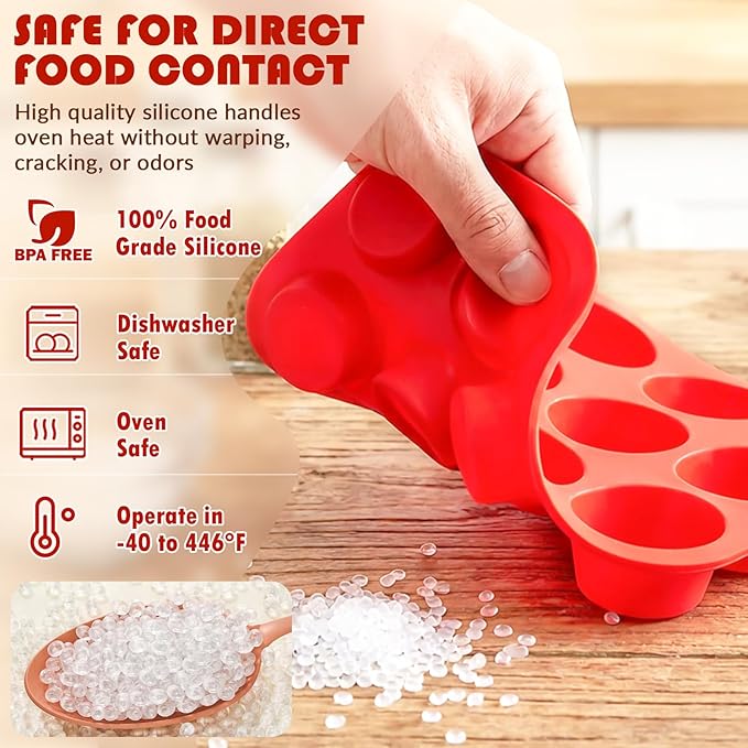HKNMTT Silicone Muffin Pan for Baking, Cupcake Egg bites Brownie Mold 12 Cup Regular Size, Oven Safe BPA Free kitchen Appliances