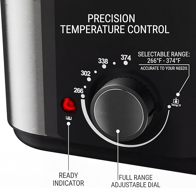 KEINVE Electric Deep Fryer, 1.5 Liters 900W Oil Fryer Perfect for Home Use, Small Deep Fryer with Basket, Cool Touch Sides, Nonstick