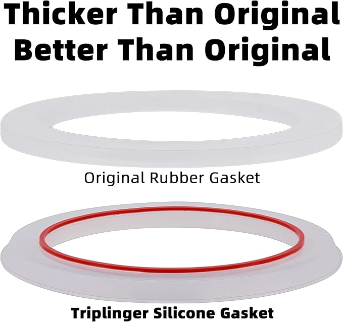 [UPGRADED] Sealing Gasket for Bialetti New Venus Induction 10 Cups (15.5Oz 460ML) Stovetop Espresso Maker-6 PCS Silicone Seal Ring for Venus Kitty Musa Class Stainless Steel Stovetop Coffee Maker Pot