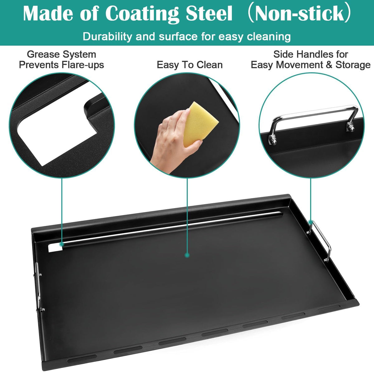 Full-Size Griddle Inserts for Nexgrill Home Depot 6 Burner, Flat Top Griddle for Nexgrill 720-0896 720-0896B 720-0896E 720-0896C 720-0898 720-0898A 720-0896BK 720-0896CP Grills