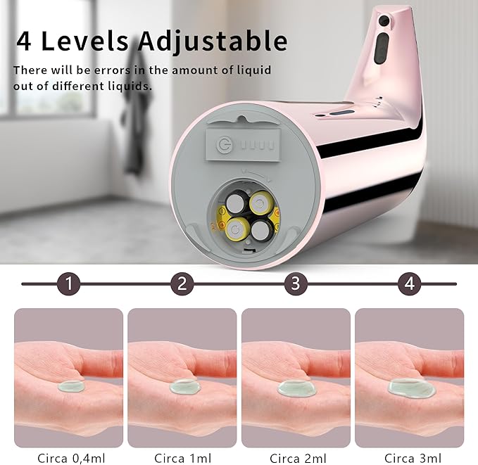 Automatic Soap Dispenser Touchless,400ML Hand & Dish Countertop Electric Liquid Dispenser with Sensor,Modern 4 Gear Adjustable Waterproof Battery Operated Kitchen Auto Soap Pump