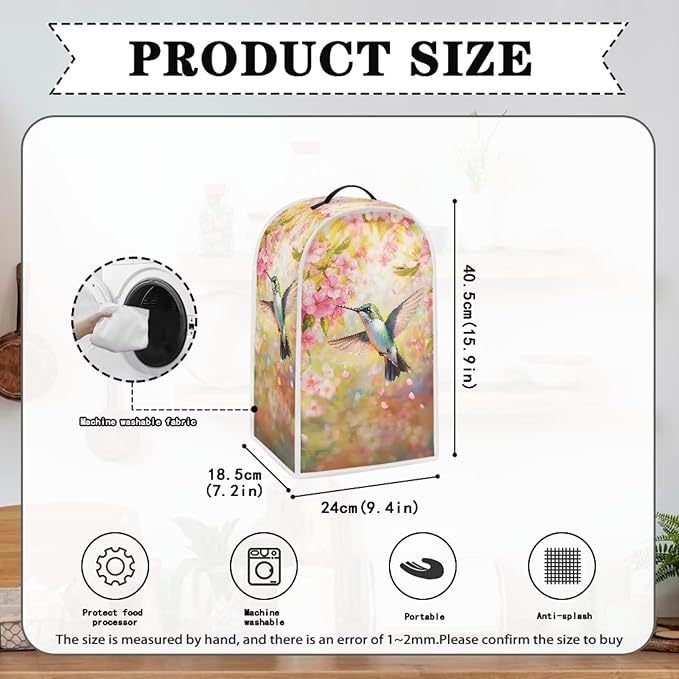 Hummingbird Dust Cover for Coffee Maker Flowers Kitchen Blender Cover Bread Maker Toaster Oven Dustproof Protector Covers