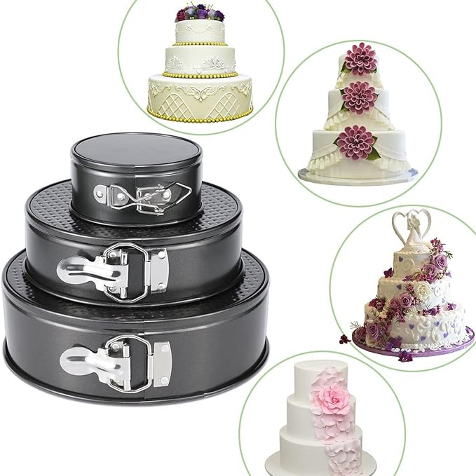 Cake Pan Set, Round Cheesecake Pan, Nonstick Cake Pan with Removable Bottom for Cheesecakes, Yogurt Cakes, Mousse, Coffee Cakes (24/26/28)