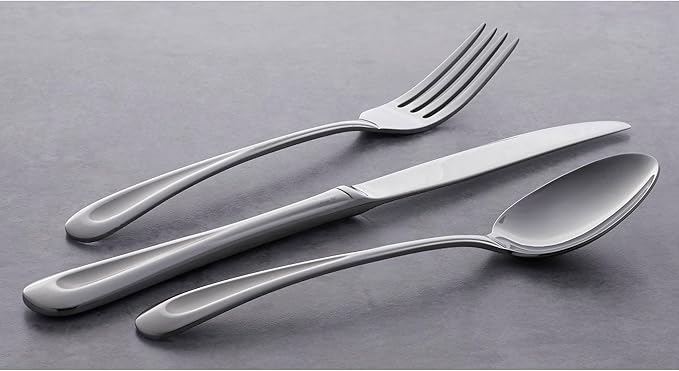 Oneida Silverware Set, Satin Sand Dune 20-Piece Everyday Flatware Set, Service For 4, Sand Blasted Finish, 18/0 Stainless Steel, Dishwasher Safe, Knives Spoons And Forks Sets (Silver, 20 Piece)