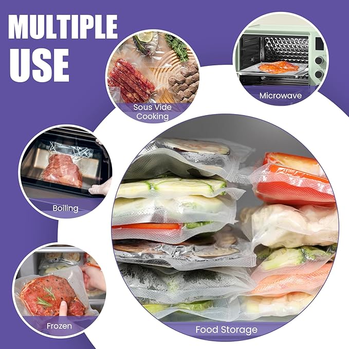 CAREGY Vacuum Sealer Bags 400 Pint 6" x 10" with BPA Free for Food Storage Meal Prep or Sous Vide