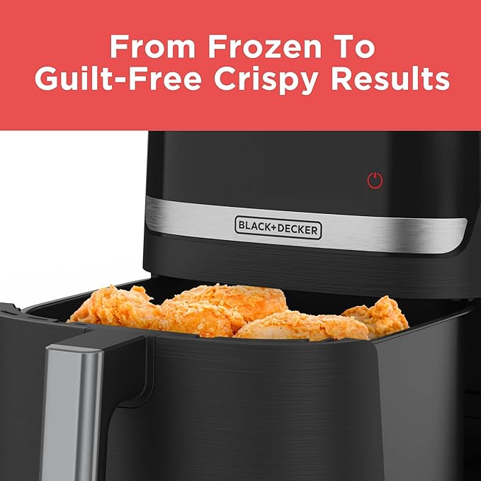 BLACK+DECKER Purifry 6QT Air Fryer, Crispy Deep Fried Taste without the Fat, Plus Bake, Dehydrate, and Keep Food Warm, Digital Touchscreen and Auto Shut-Off