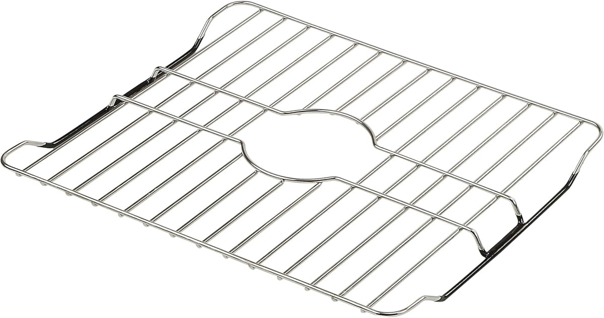 SunnyPoint 304 Stainless Steel Sink Protector Rack – Rust-Resistant Grid for Kitchen Sink Bottom, Scratch Prevention, Drainage Support, Fits Sinks 16.15" x 12.4", Center Drain Hole Required