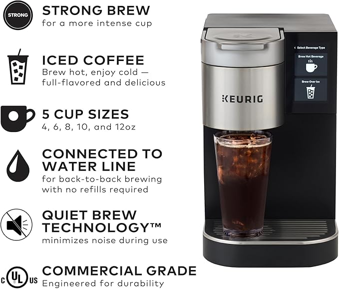 Keurig K-2550 Medium Business Single Serve Coffee Maker, Plumbed, Silver/Black