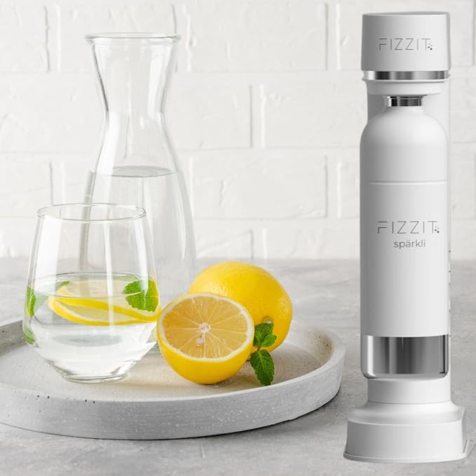 Fizzit Spärklï Carbonated Water Soda Maker with Stainless Steel Bottle Included,Dishwasher Safe