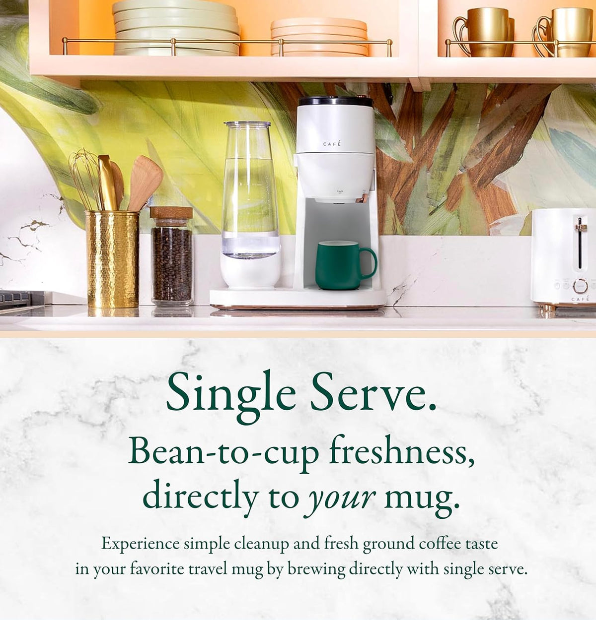 Café Specialty Grind and Brew Coffee Maker, Single-Serve Option, 10-Cup Thermal Carafe, WiFi Enabled Technology, Smart Home Kitchen Essentials, SCA Certified, Barista-Quality Brew, Matte Black