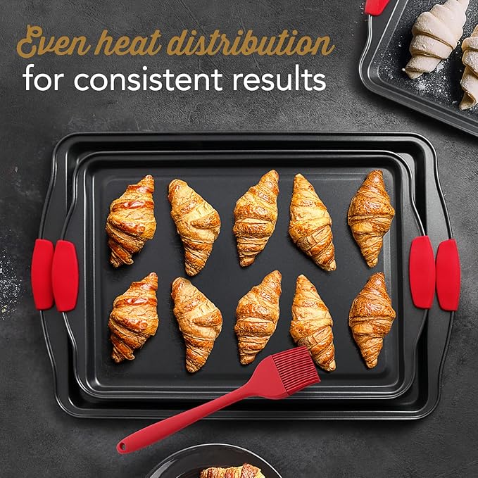 Baking Pan Set, 39 Piece Premium Baking Set, Nonstick Bakeware Sets BPA Free, Cookie Sheets for Baking Nonstick Set, Steel Baking Sheets for Oven with Muffin Pan, Cake Pan & Black Kitchen Utensils
