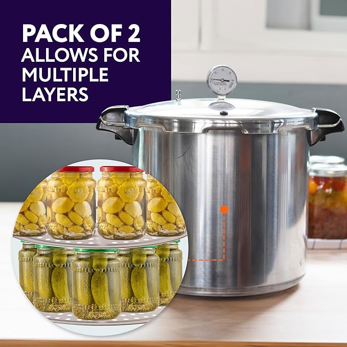 IMPRESA Stainless Steel Canning Rack - Stackable Design & Pressure Canner Rack - Universal Fit & Pressure Canning Accessories - 11 Inch, Pack of 2