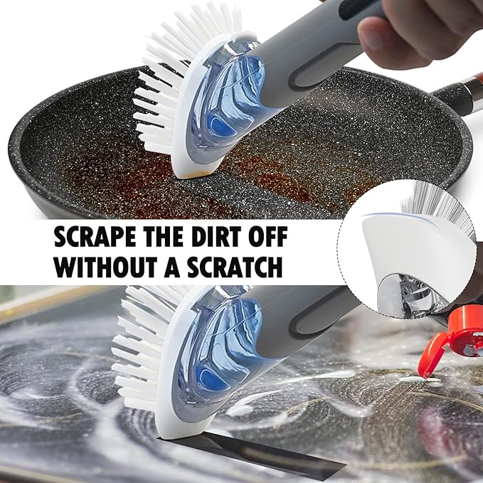Soap Dispensing Replacement Dish Brush Storage Set