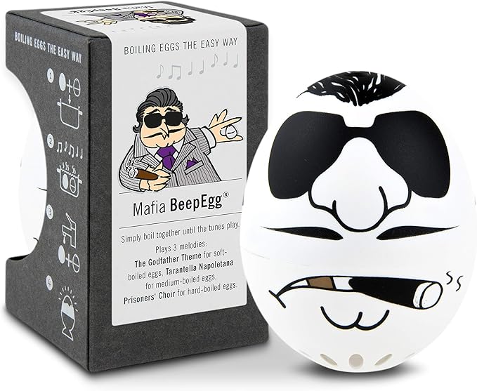Mafia Beepegg – Egg Timer for Boiling Eggs – Musical Egg Cooker for Soft, Medium, Hard Boiled Eggs – Food Safe – Singing Floating Egg Timer – Egg Cooker for 3 Levels of Doneness - Brainstream